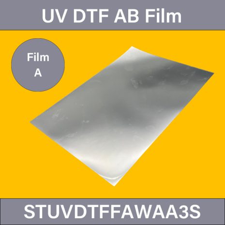 Silver UV DTF Film Sheet – 200μm Film A In Sheet For Printing With Adhesive Layer A3 Size
