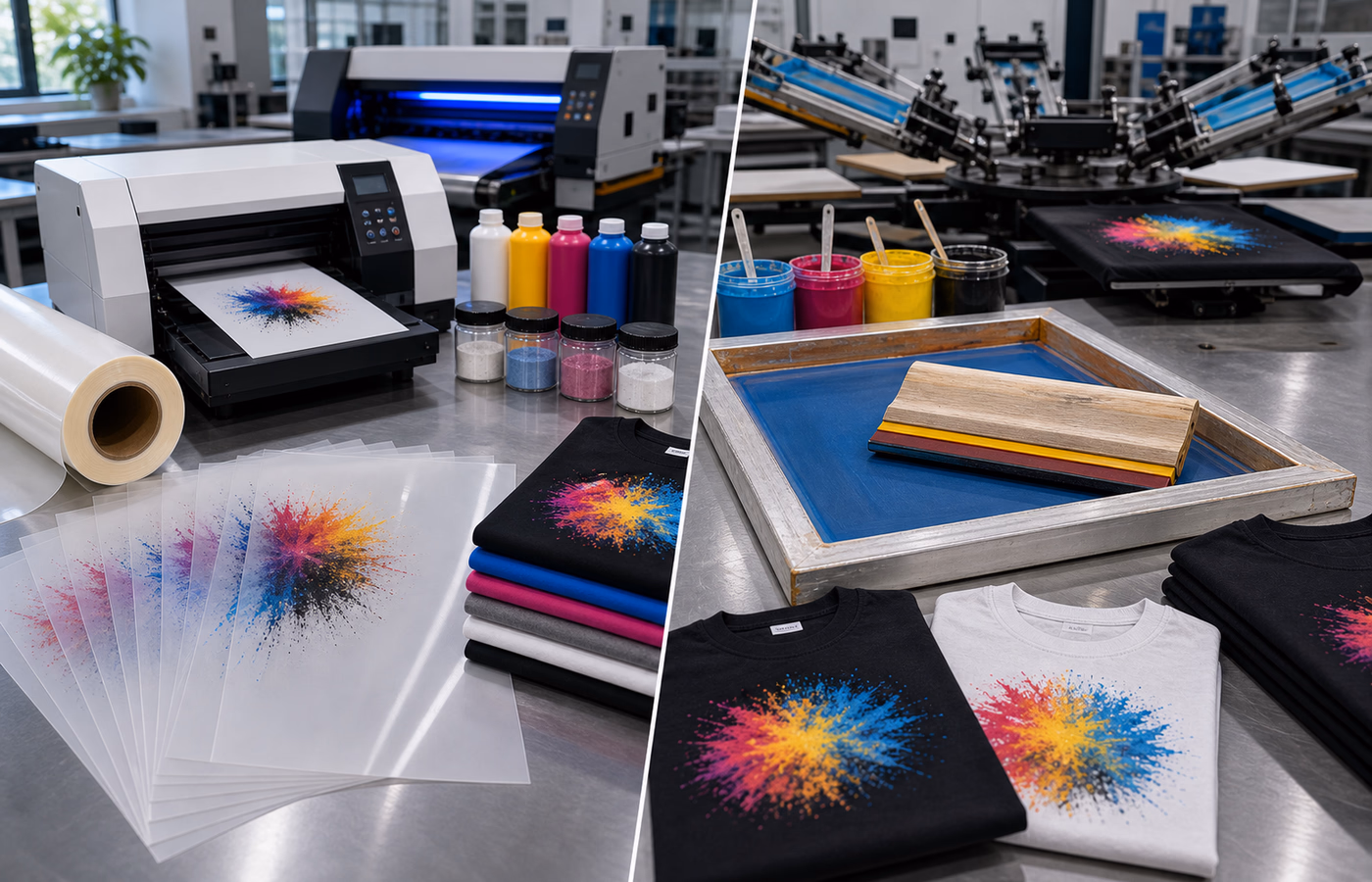 Is DTF the same as screen printing? DTF Film A2 Supplier, A3 L1800 DTF Factory, made in china