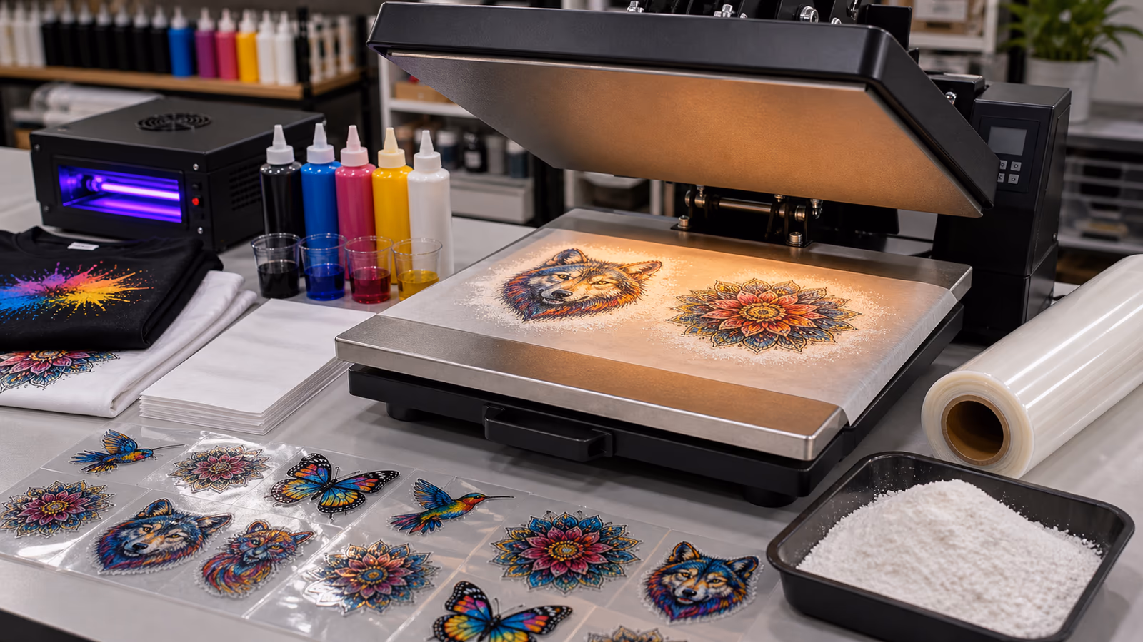 Mastering the Art of DTF Printing: How to Cure DTF Powder with a Heat Press, UV DTF PET Decal Factory, China DTF UV Paper, china
