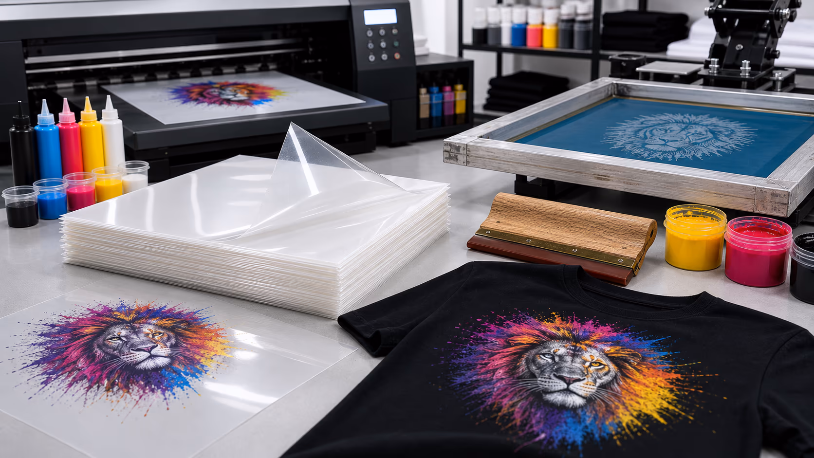 Is DTF glossy Film the same as screen printing? PET Film DTF A4 Manufacturer, impressora DTF A4 Factory, china