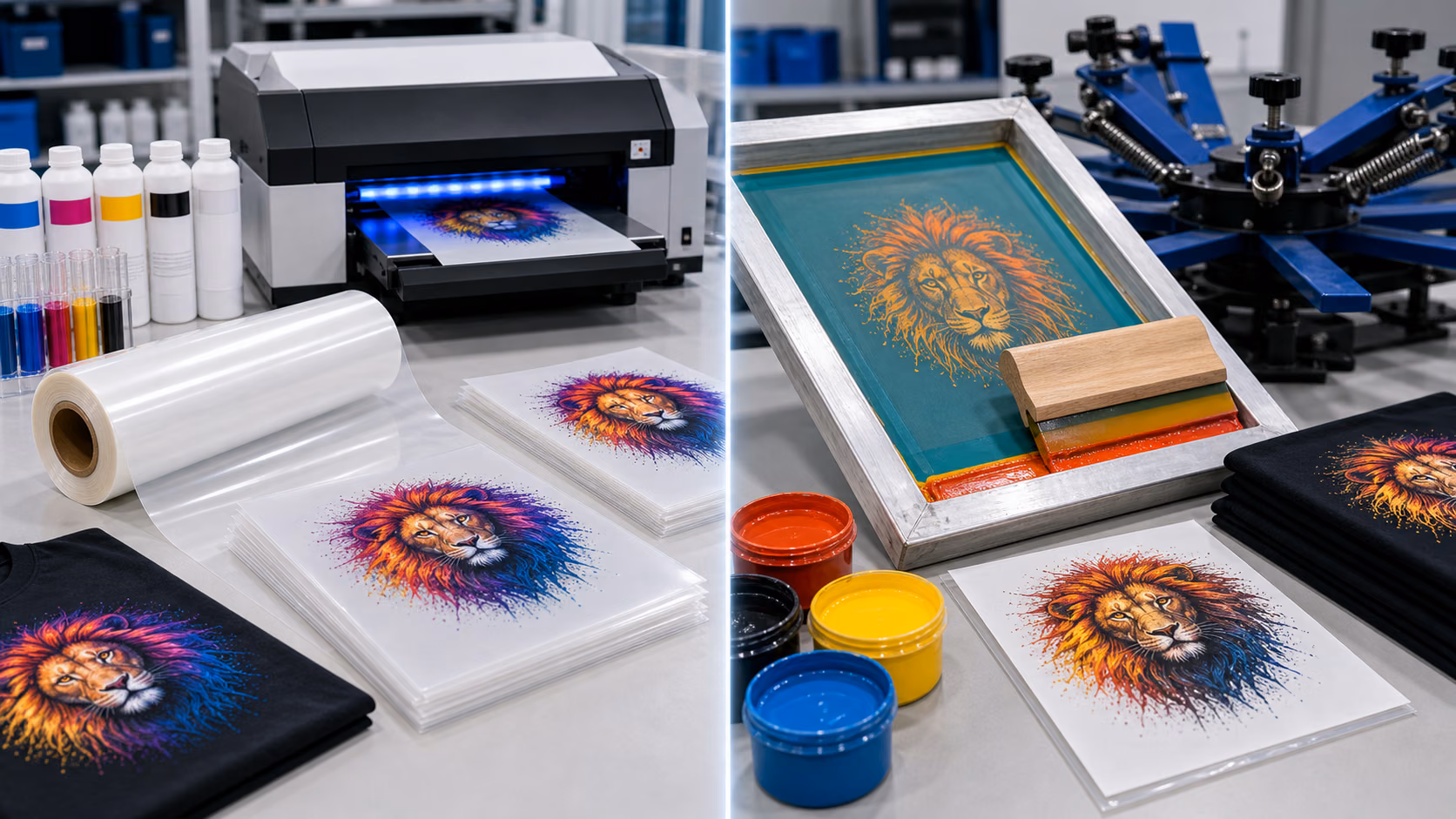 Is Film DTF A4 the same as screen printing? PET DTF Film Factory, DTF Film Transfer Factory, china